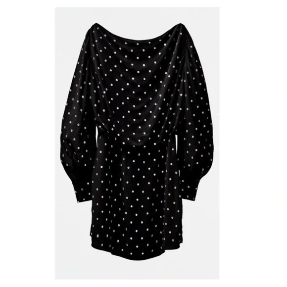 NWT ZARA RHINESTONE DRESS LIMITED EDITION  BLACK  DRESS - REF. 4043/280 XS - Picture 8 of 11
